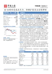 Q2业绩承受成本压力,份额扩张关注后续弹性