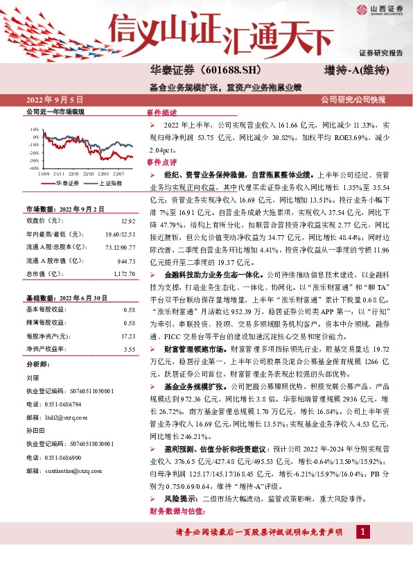 基金业务规模扩张，重资产业务拖累业绩