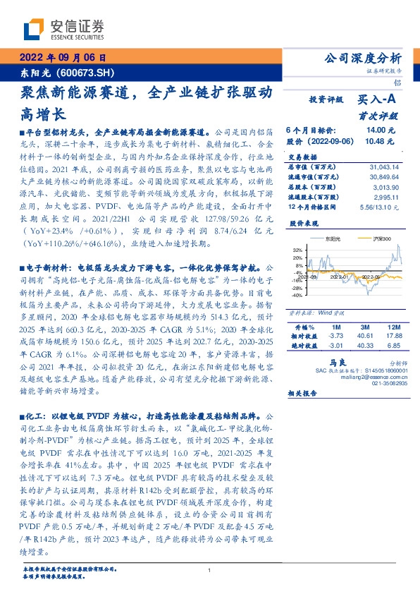 聚焦新能源赛道，全产业链扩张驱动高增长