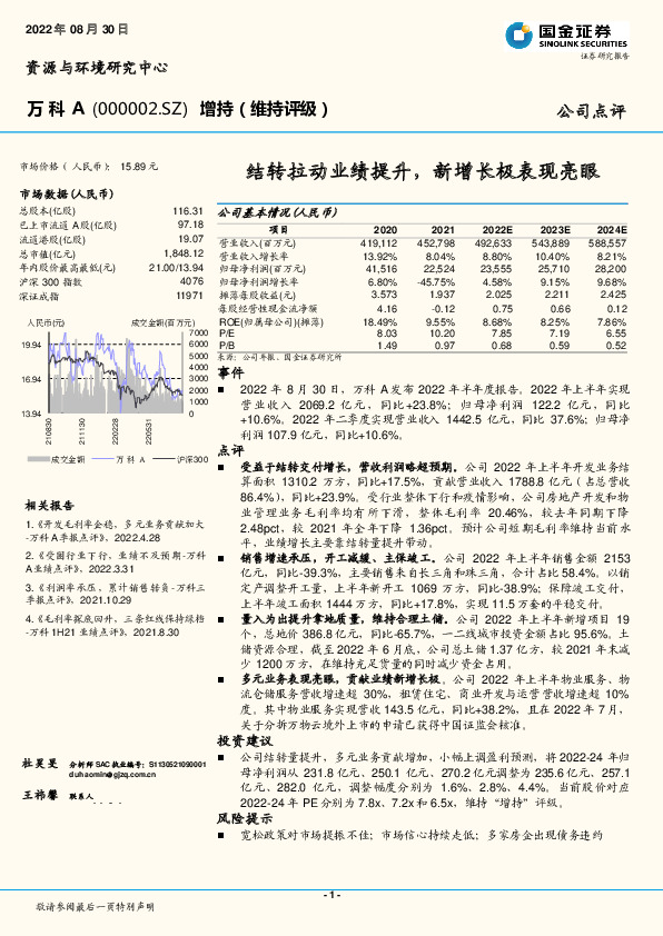 结转拉动业绩提升，新增长极表现亮眼