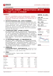 2022年中报点评:产品力和品牌力持续提升,传统电动车电机收入增长迅速