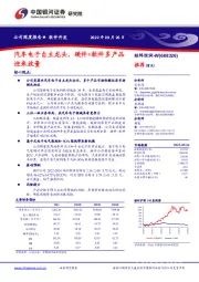 汽车电子自主龙头，硬件+软件多产品迎来放量