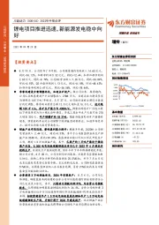 2022年中报点评：锂电项目推进迅速，新能源发电稳中向好