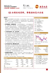 Q3业绩表现亮眼,势能强劲复兴在途
