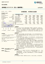 业绩亮眼，利润优化延续