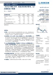 2022Q3预告点评：受钴库存跌价影响，Q3业绩略低于预期