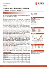 跟踪报告之一：Q3业绩同比高增，看好新能源车业务快速起量