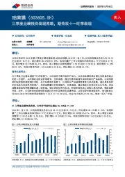 三季度业绩预告表现亮眼，期待双十一旺季表现