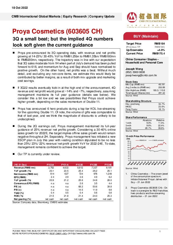 3Q a small beat; but the implied 4Q numbers look soft given the current guidance