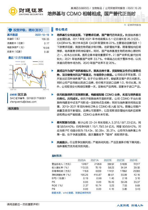 培养基与CDMO相辅相成，国产替代正当时
