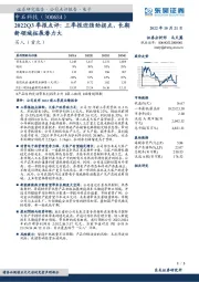 2022Q3季报点评：三季报迎强劲拐点，长期新领域拓展潜力大