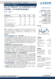 2022年三季报点评：Q3归母净利润+35%超市场预期，全年有望实现高速增长