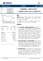 2022年三季度报告点评：产能持续释放，业绩环比量利齐升