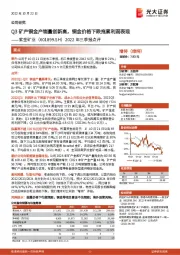 2022年三季报点评:Q3矿产铜金产销量创新高,铜金价格下跌拖累利润表现