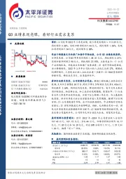 Q3业绩表现亮眼,看好行业需求复苏