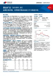 金铜价格回落,逆周期并购启动助力中长期成长性