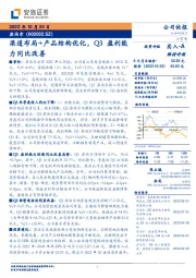 渠道布局+产品结构优化，Q3盈利能力同比改善