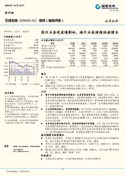 国内业务受疫情影响，海外业务持续快速增长