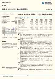 新能源业务持续高增长，22Q3业绩符合预期