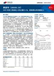 2022年前三季度收入同比增长41%，新能源业务持续发力