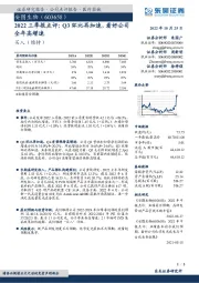 2022三季报点评：Q3环比再加速，看好公司全年高增速