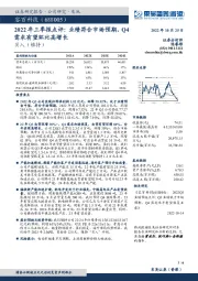 2022年三季报点评：业绩符合市场预期，Q4需求有望环比高增长