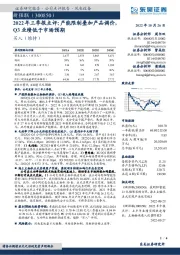 2022年三季报点评:产能限制叠加产品调价,Q3业绩低于市场预期