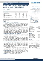 2022年三季报点评：Q3收入受疫情影响确认延迟，看好后续产能扩张份额提升