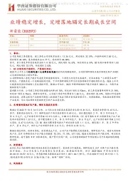 业绩稳定增长,定增落地锚定长期成长空间