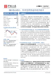 Q3稳扎稳打，军用宽带渗透率稳步提升