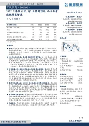 2022三季报点评：Q3业绩超预期，各业务管线保持高增速