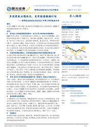2022年第三季度报告点评:多因素致业绩承压,发布股票激励计划