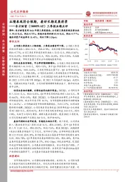 三季报业绩点评:业绩表现符合预期,看好长期发展前景