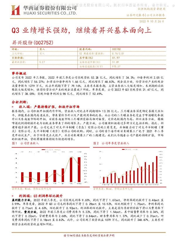 Q3业绩增长强劲，继续看昇兴基本面向上