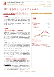 系列点评之三:22Q3符合预期 汽车电子龙头成长