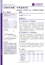 公司事件点评报告：业绩符合预期，四季度望改善