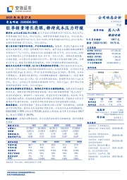旺季销量增长亮眼,静待成本压力纾缓