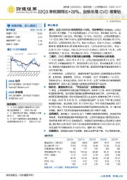22Q3净利润同比+29%，加快布局CVD培育钻
