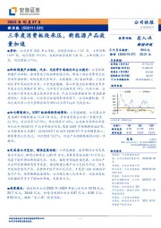 三季度消费板块承压，新能源产品放量加速