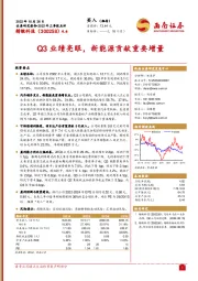 Q3业绩亮眼，新能源贡献重要增量