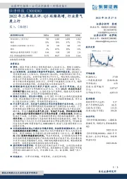 2022年三季报点评：Q3延续高增，行业景气度上行