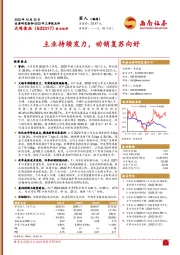 主业持续发力，动销复苏向好