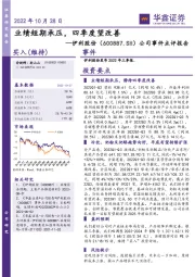 公司事件点评报告:业绩短期承压,四季度望改善