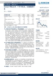 2022Q3季报点评：下半年承压，长期趋势不变