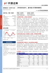 公司信息更新报告:三季度实现扭亏,盈利能力有望持续修复