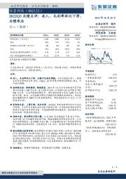 2022Q3业绩点评：收入、毛利率环比下滑，业绩承压