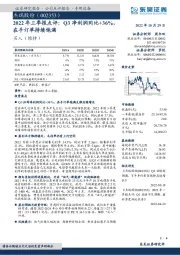 2022年三季报点评：Q3净利润同比+36%，在手订单持续饱满