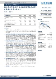 2022年三季报点评:主业盈利有望底部反弹,富余现金投资力度加大