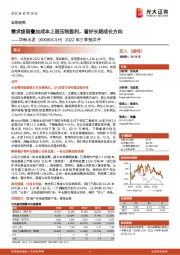 2022年三季报点评:需求疲弱叠加成本上涨压制盈利,看好长期成长方向