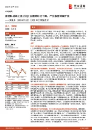 2022年三季报点评：原材料成本上涨22Q3业绩同环比下降，产业版图持续扩张